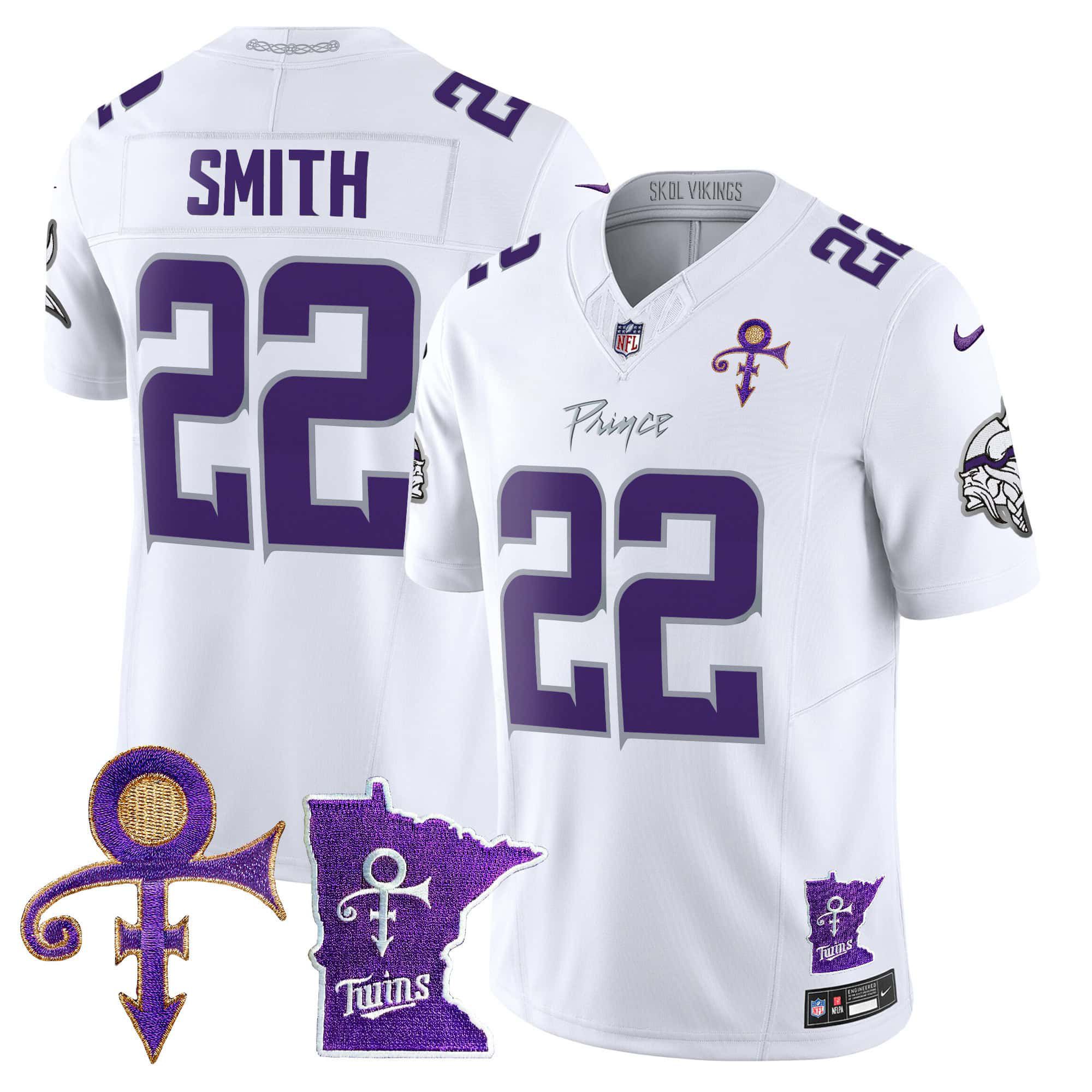 Men Minnesota Vikings #22 Smith White 2024 Nike Prince Vapor Limited NFL Jersey->indianapolis colts->NFL Jersey